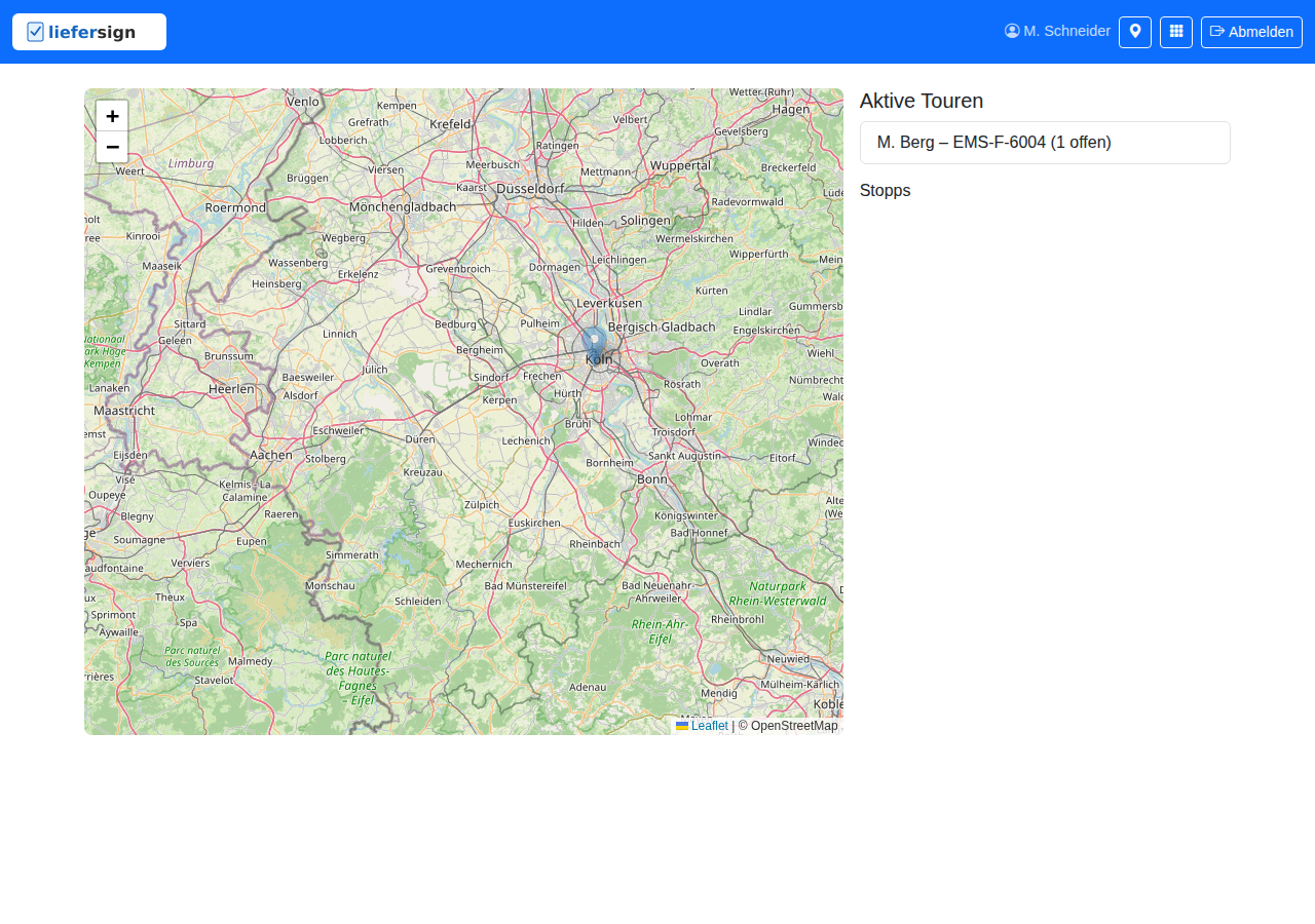 Live-Tour-Tracking auf der Karte